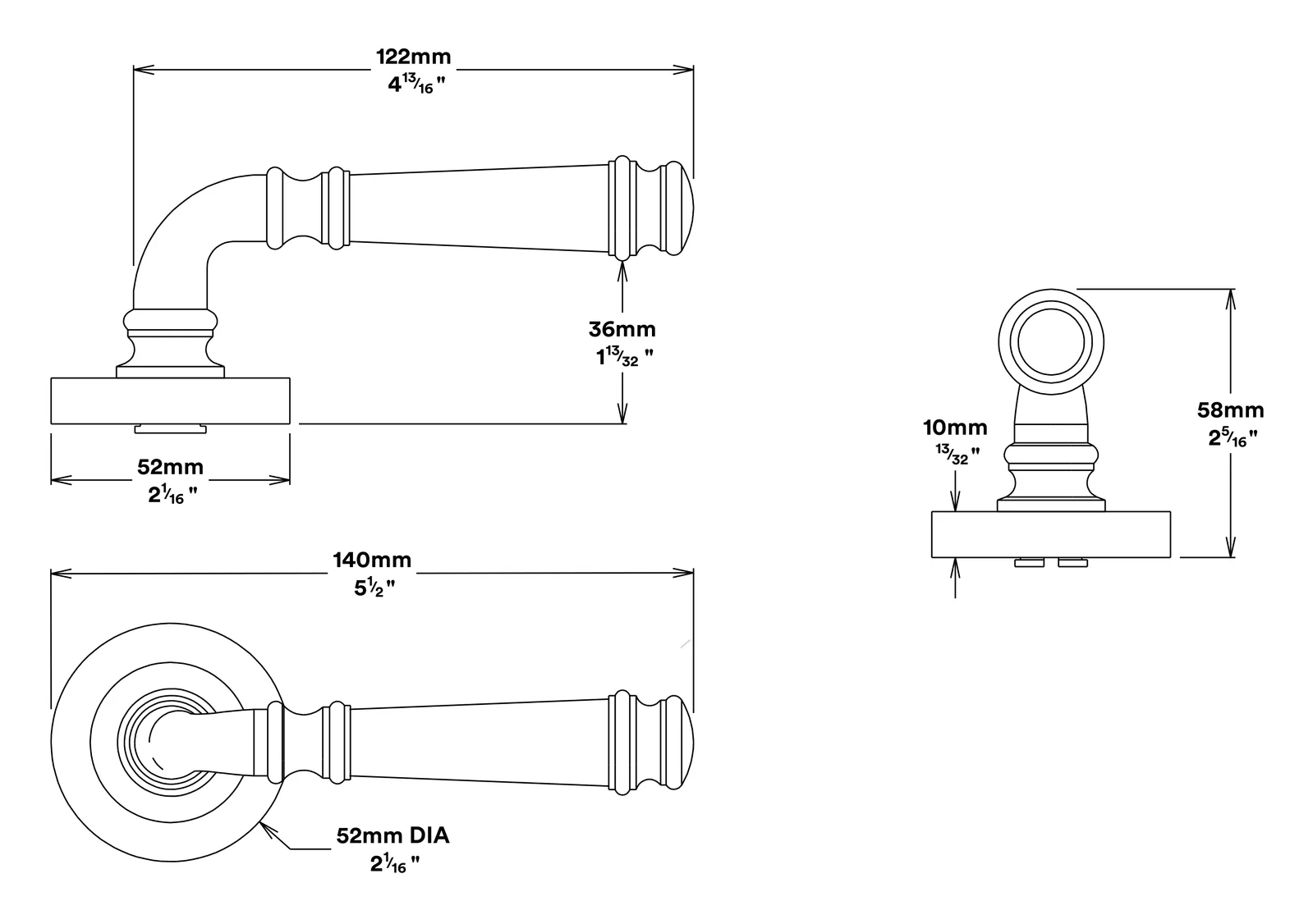 Iver Verona Door Lever on Round Rose Entrance Kit Key/Thumb - Available in Various Finishes - Image 3
