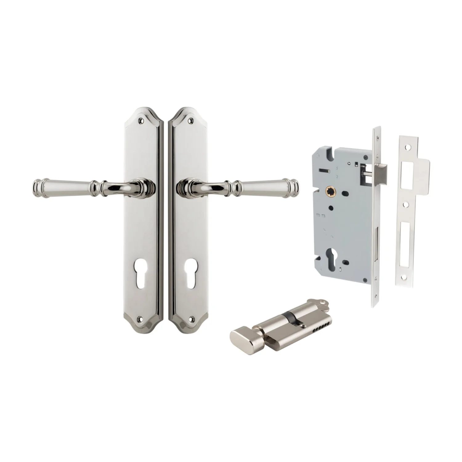 Iver Verona Door Lever on Shouldered Backplate Entrance Kit Key/Thumb - Image 12