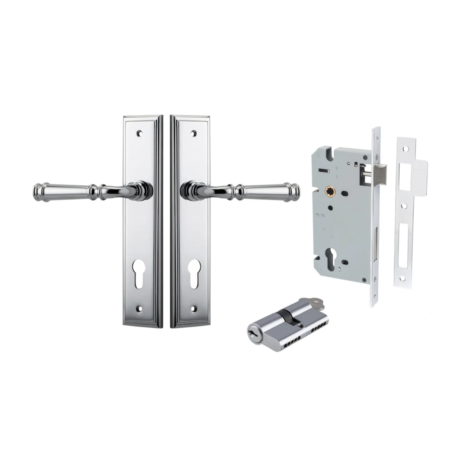 Iver Verona Door Lever on Stepped Backplate Entrance Kit Key/Key - Available in Various Finishes - Image 11