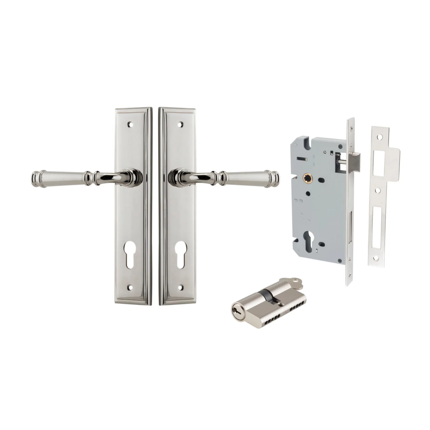 Iver Verona Door Lever on Stepped Backplate Entrance Kit Key/Key - Available in Various Finishes - Image 12