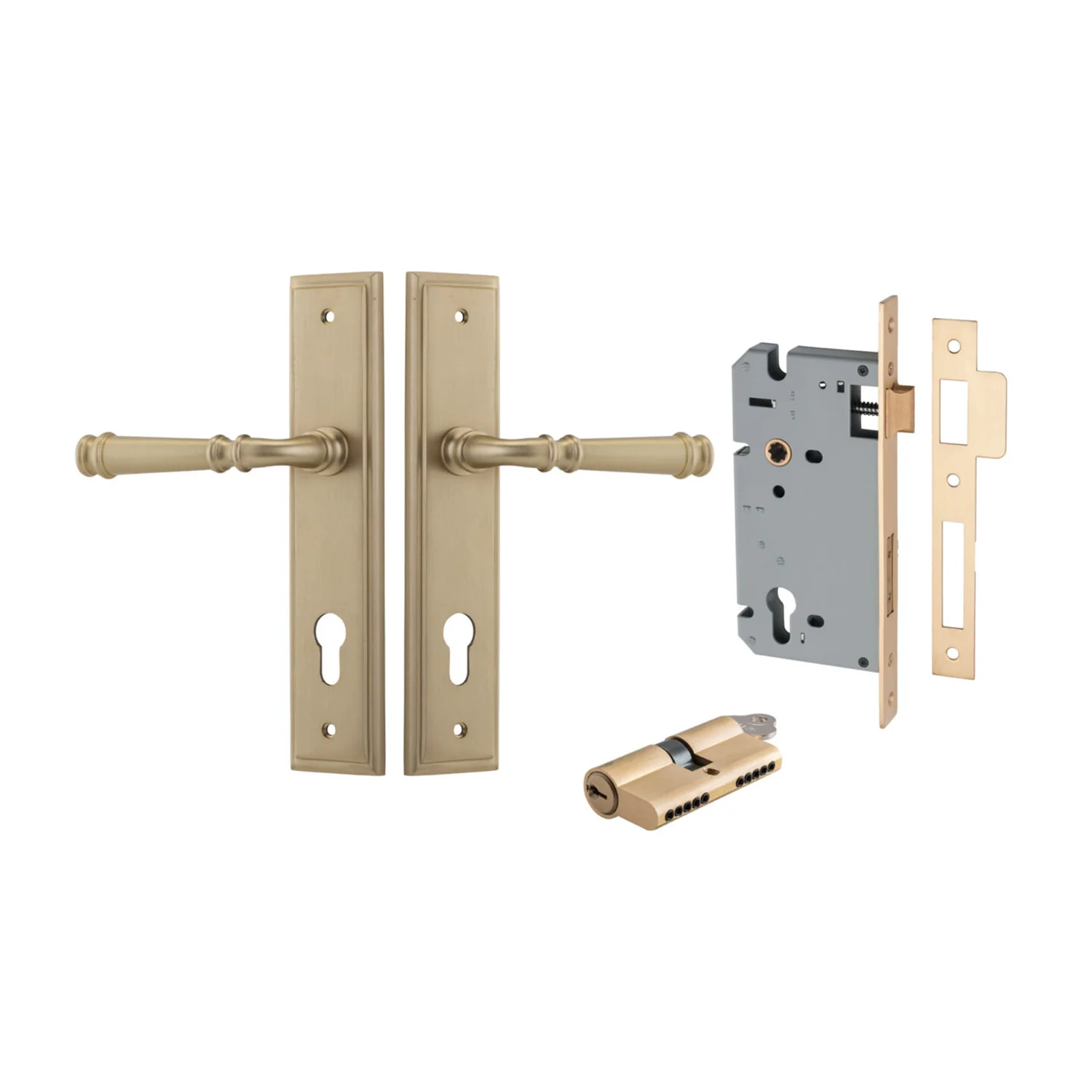 Iver Verona Door Lever on Stepped Backplate Entrance Kit Key/Key - Available in Various Finishes - Image 6