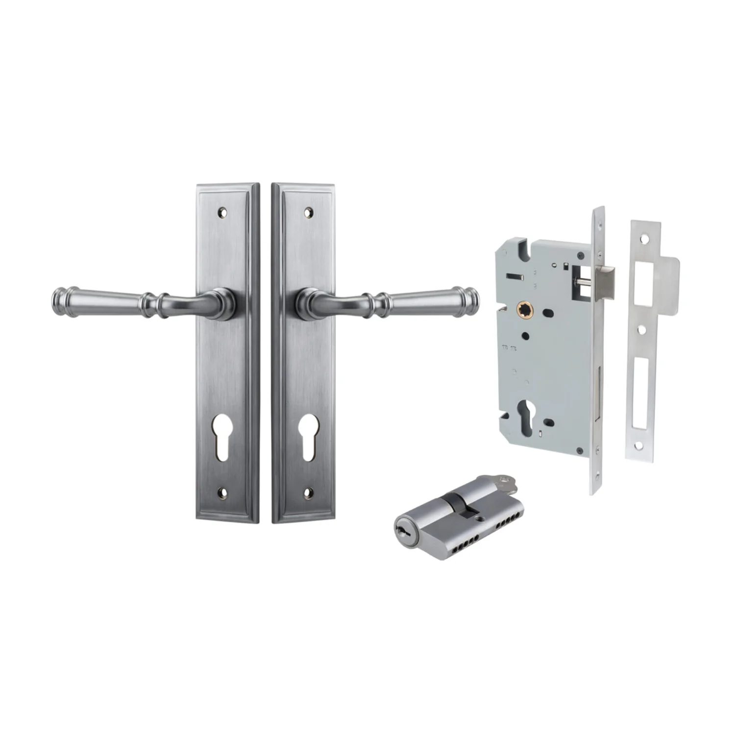 Iver Verona Door Lever on Stepped Backplate Entrance Kit Key/Key - Available in Various Finishes - Image 7