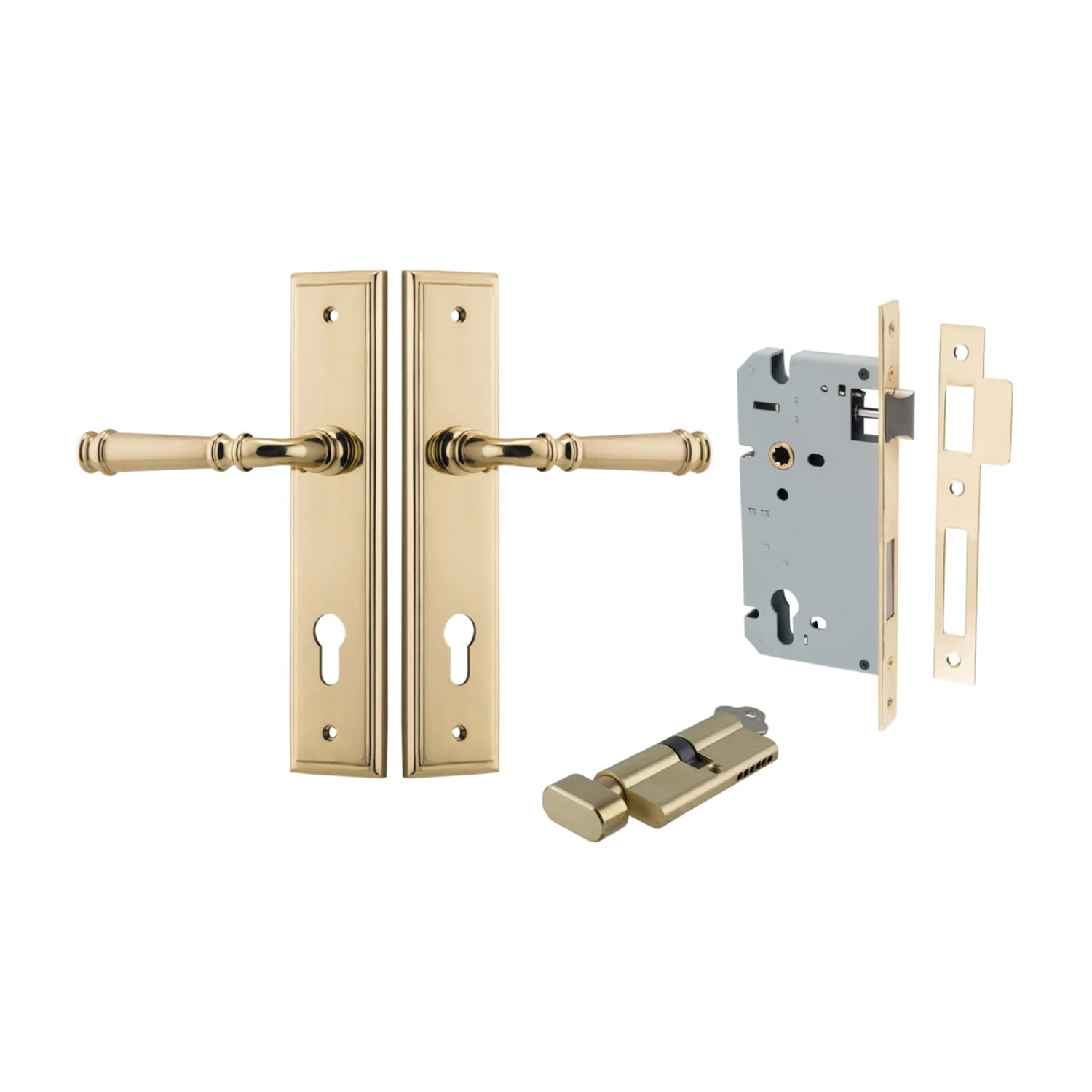 Iver Verona Door Lever on Stepped Backplate Entrance Kit Key/Thumb - Available in Various Finishes - Image 10