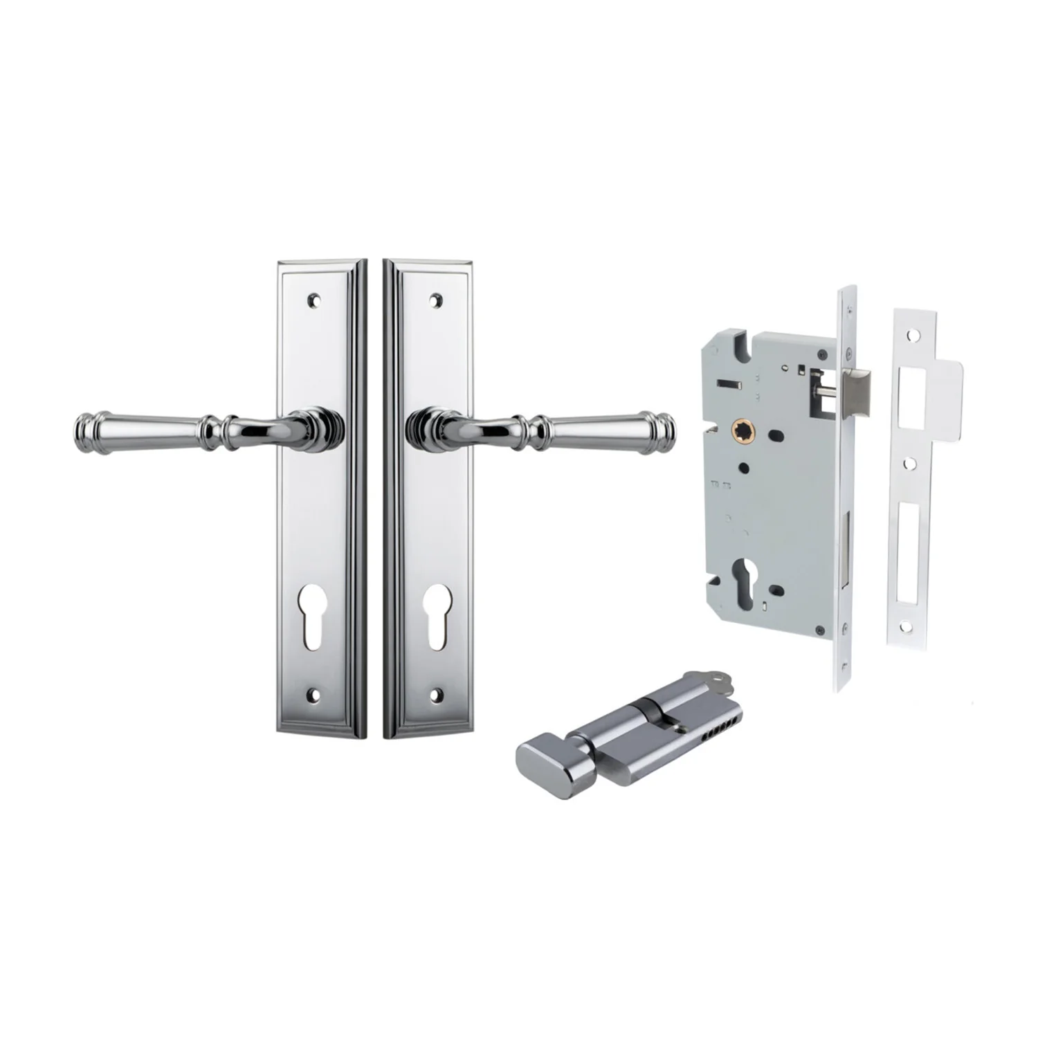 Iver Verona Door Lever on Stepped Backplate Entrance Kit Key/Thumb - Available in Various Finishes - Image 11
