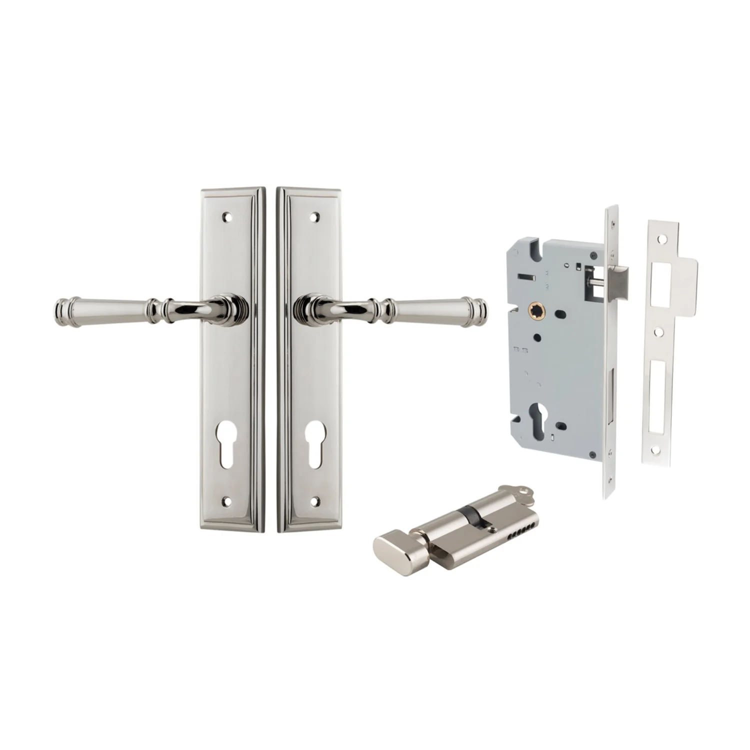 Iver Verona Door Lever on Stepped Backplate Entrance Kit Key/Thumb - Available in Various Finishes - Image 12