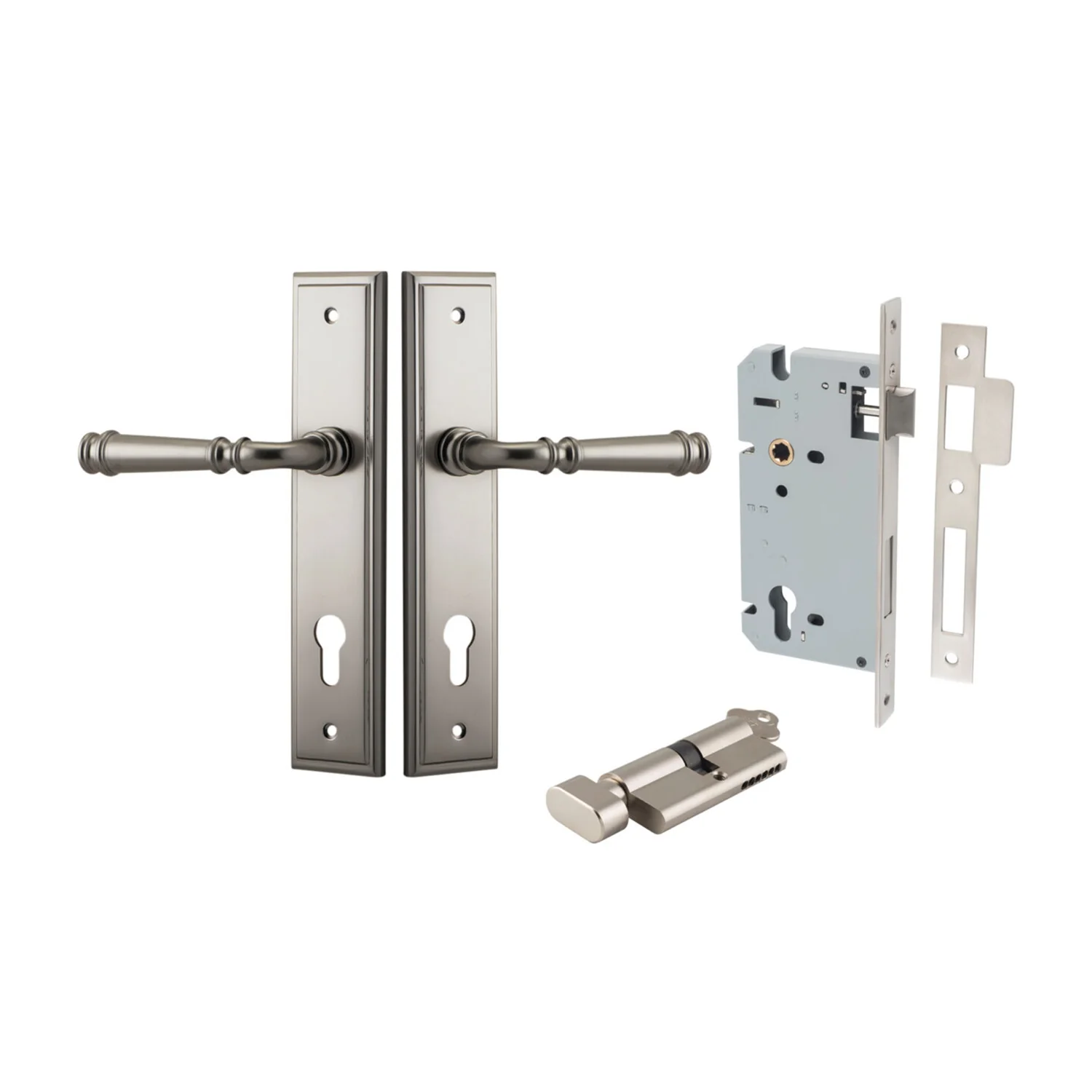 Iver Verona Door Lever on Stepped Backplate Entrance Kit Key/Thumb - Available in Various Finishes - Image 13