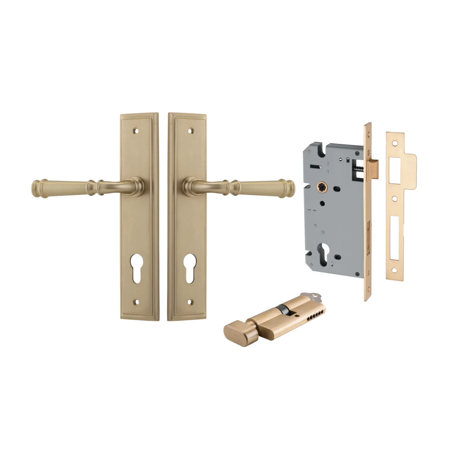 Iver Verona Door Lever on Stepped Backplate Entrance Kit Key/Thumb - Available in Various Finishes - Image 6