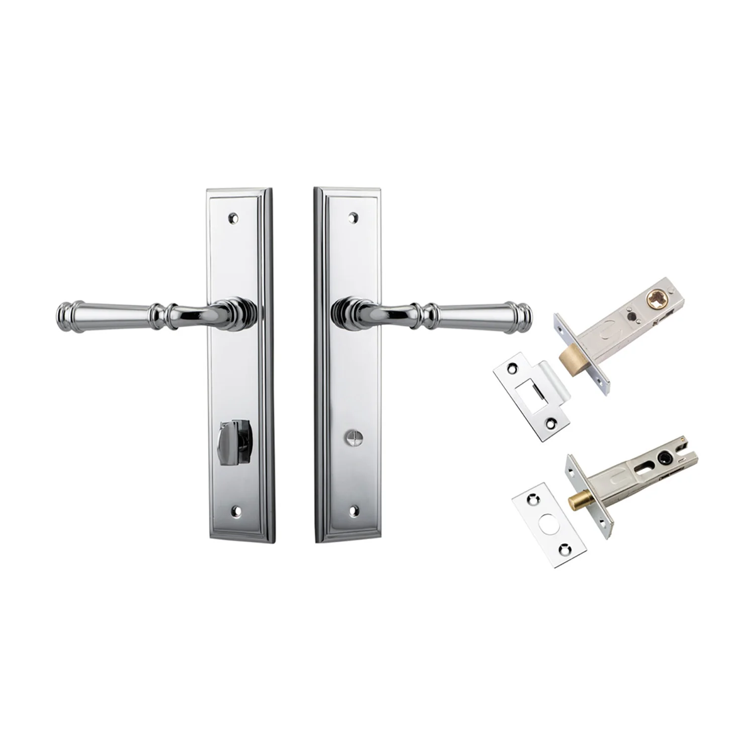 Iver Verona Door Lever on Stepped Backplate Privacy Kit with Turn - Available in Various Finishes - Image 11