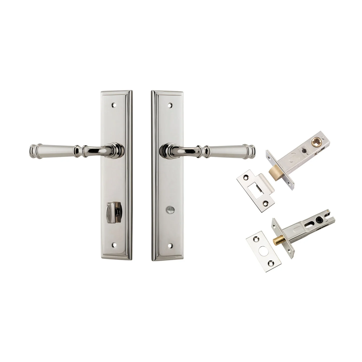 Iver Verona Door Lever on Stepped Backplate Privacy Kit with Turn - Available in Various Finishes - Image 12