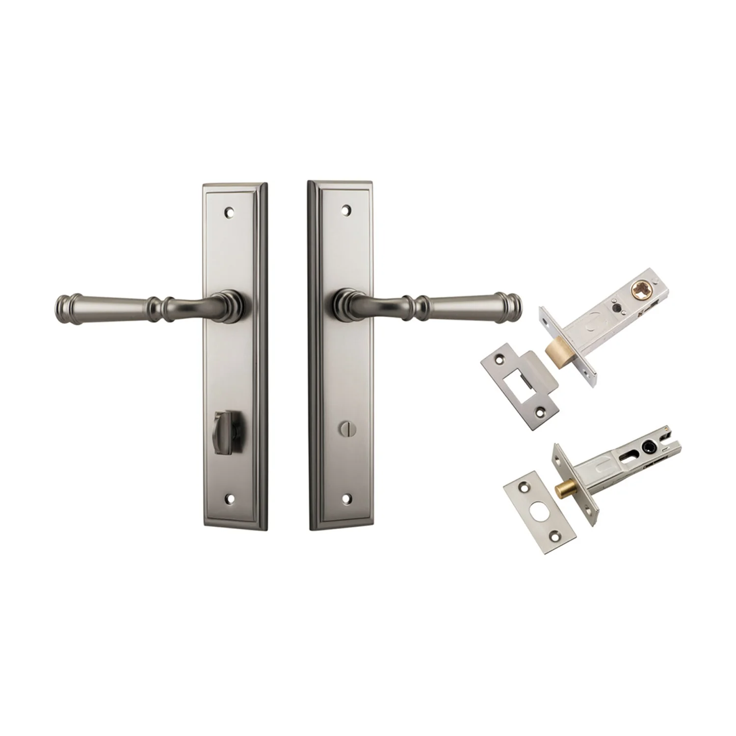 Iver Verona Door Lever on Stepped Backplate Privacy Kit with Turn - Available in Various Finishes - Image 13