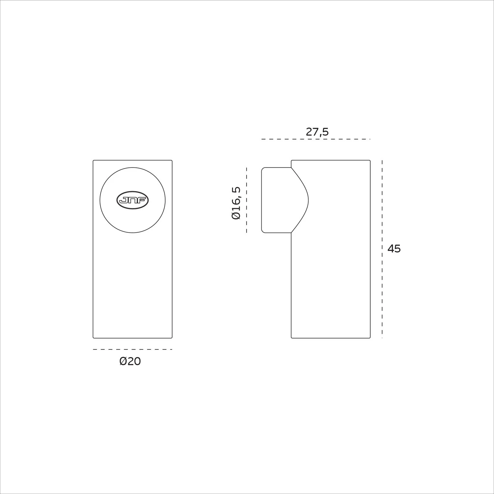 JNF Door Stop Floor Mounted Ø20mm PVD Titanium Chocolate IN.13.008.TCH - Image 2