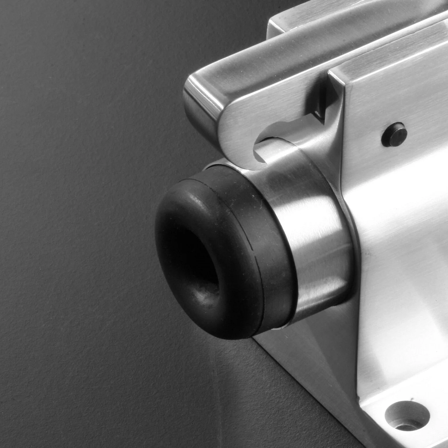 JNF Door Stopper for Heavy Doors with Shock Absorber and Retainer Satin Stainless Steel IN.13.010 - Image 2