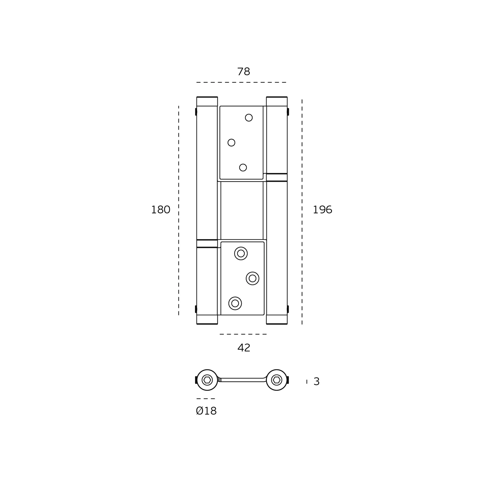 JNF Double Action Spring Door Hinge With 2 Ball Bearing Stainless Steel IN.05.660 - Image 2