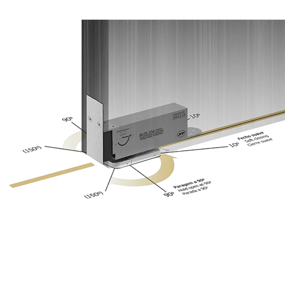 JNF Hydraulic Pivot Set For Wooden Doors Stainless Steel IN.05.204 - Image 3
