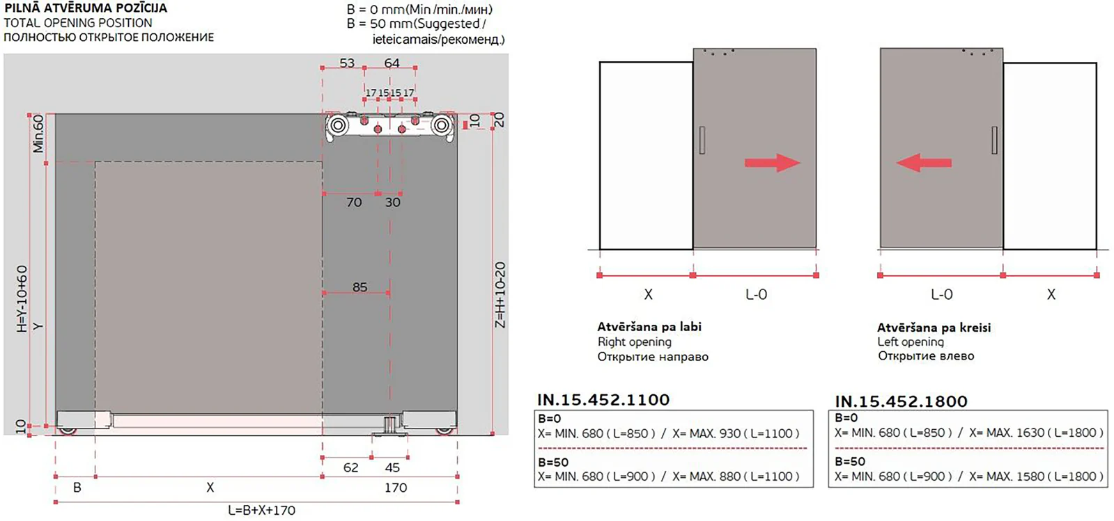 JNF Offscreen Light System for Invisible Sliding Doors with Soft Closing 1100mm IN.15.452.1100 - Image 3