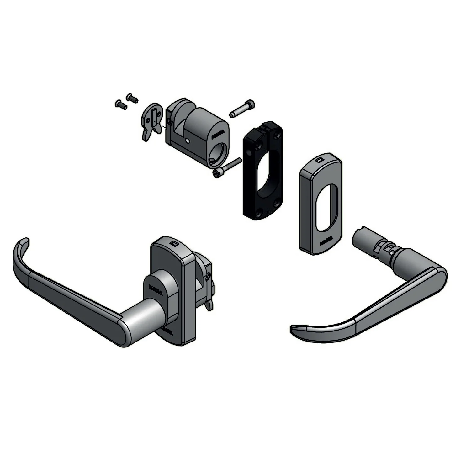 Dormakaba Ambulant Case Fixed Turn Escape Lever Satin Chrome SB312SCP - Image 2