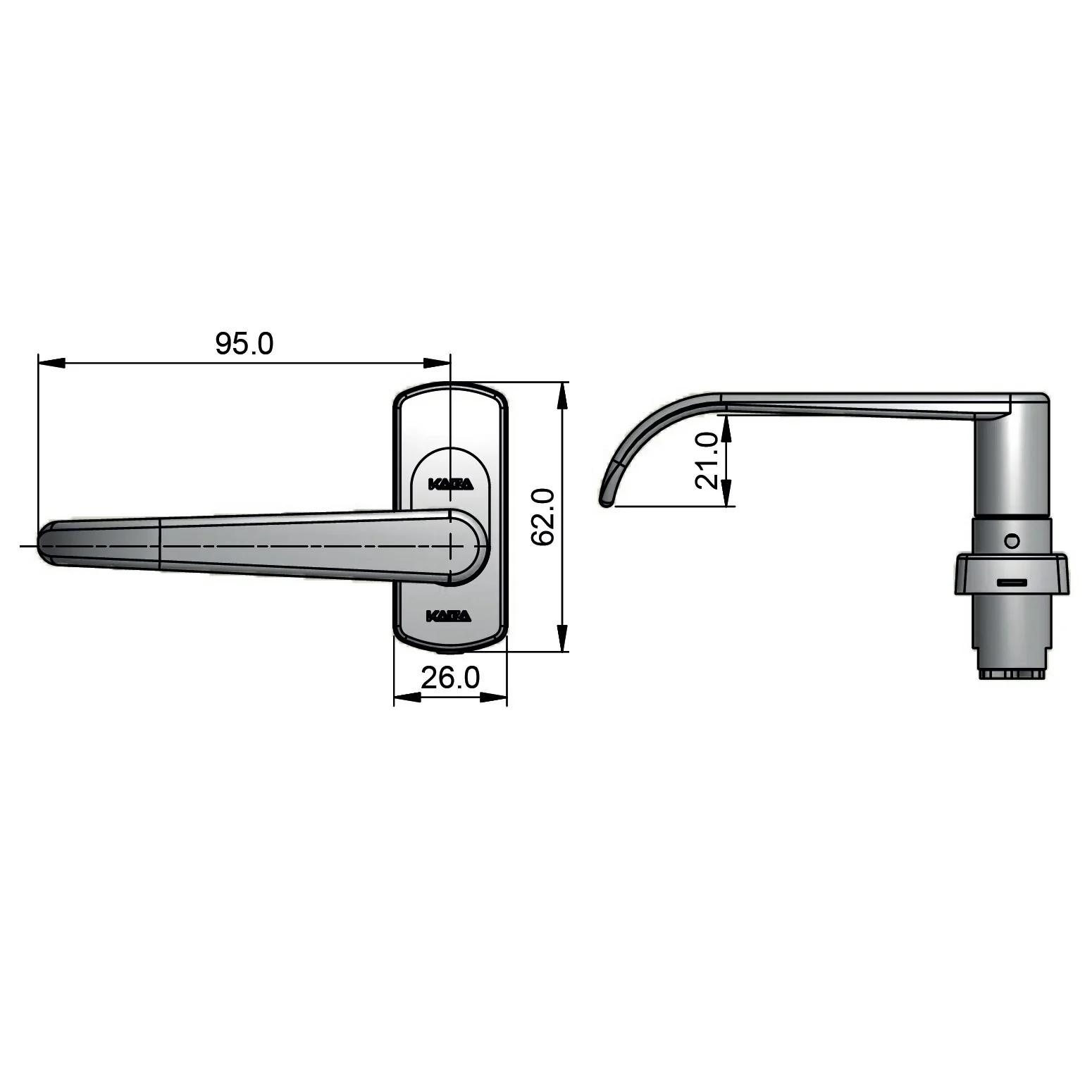Dormakaba Ambulant Case Fixed Turn Escape Lever Satin Chrome SB312SCP - Image 3