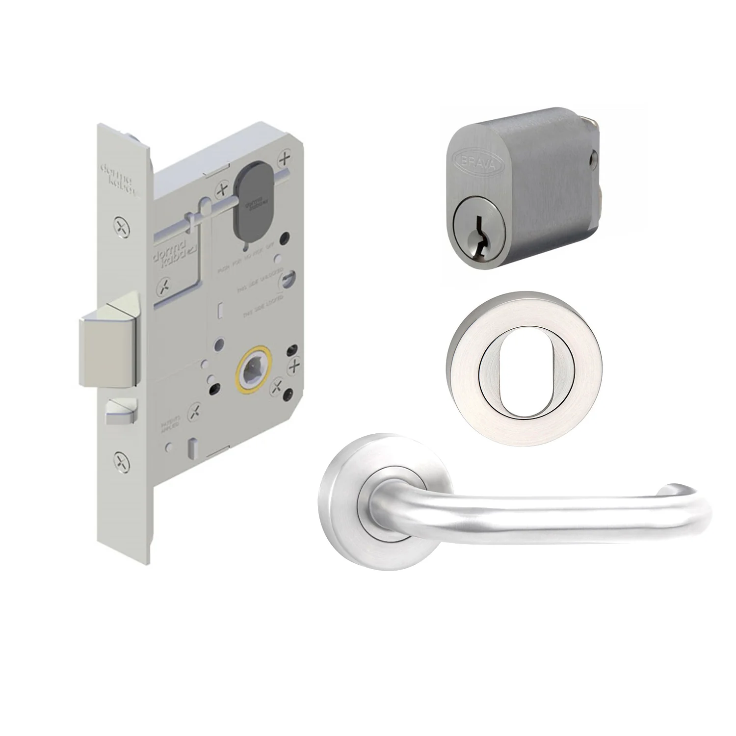 Dormakaba Classroom Door Pack MS2 Mortice Lock w/ Cylinder & Lever Furniture PACKKABA60