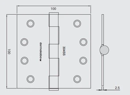 WHILE SUPPLY LAST - Dormakaba DKH100/100FPSSS Door Hinge 100x100x2.5mm Stainless Steel Fixed Pin - Image 2