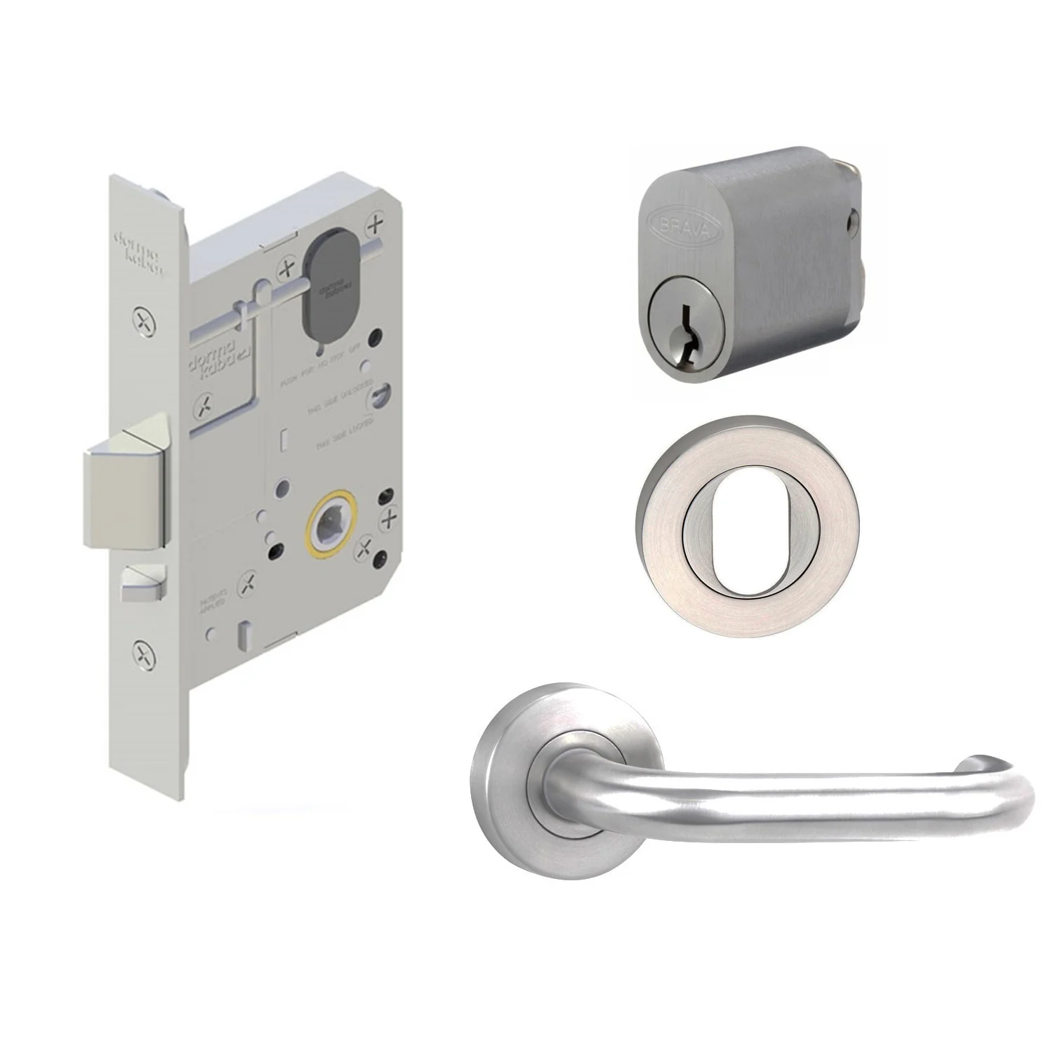 Dormakaba Storeroom Door Pack MS2 Mortice Lock w/ Cylinder & Lever Furniture