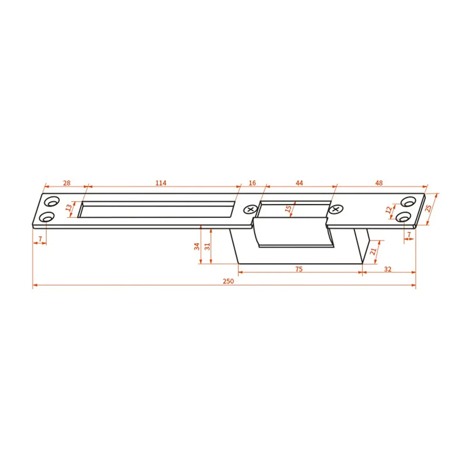 Keeler Hardware Long Panel Electric Strike Lock Fail Secure Suits Euro Mortice Lock S1000 - Image 9
