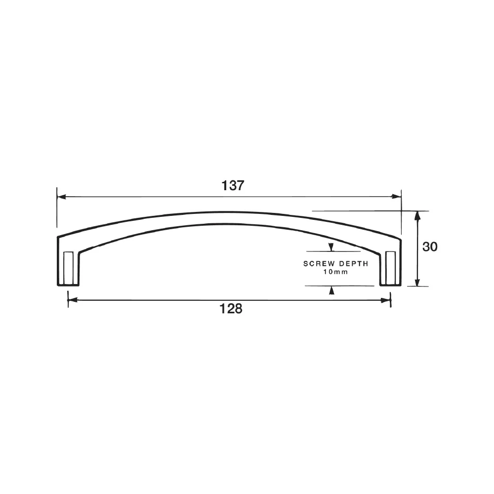 Kethy Arched Cabinet Handle D380 - Available in Satin Chrome and Stainless Effect - Image 2