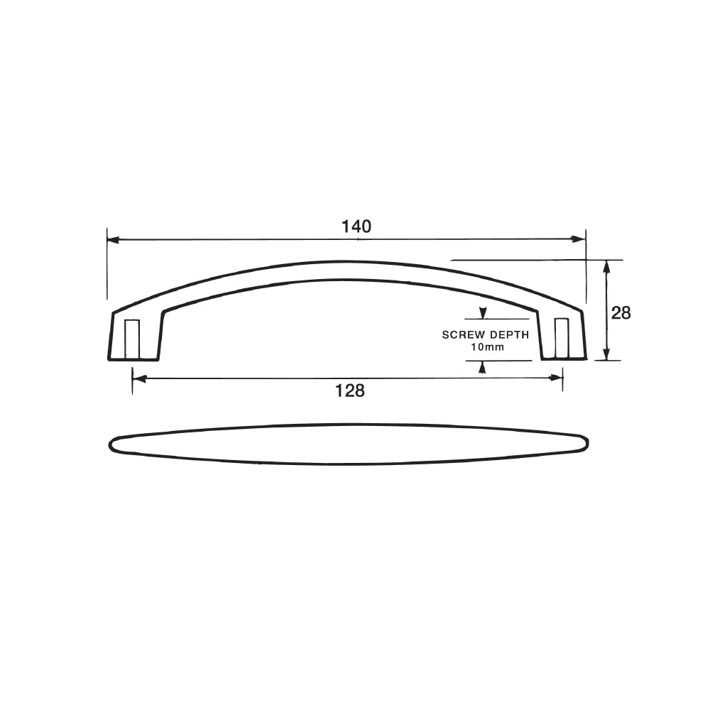 Kethy Cabinet Handle Malibu 128mm Stainless Effect D340128SE - Image 2