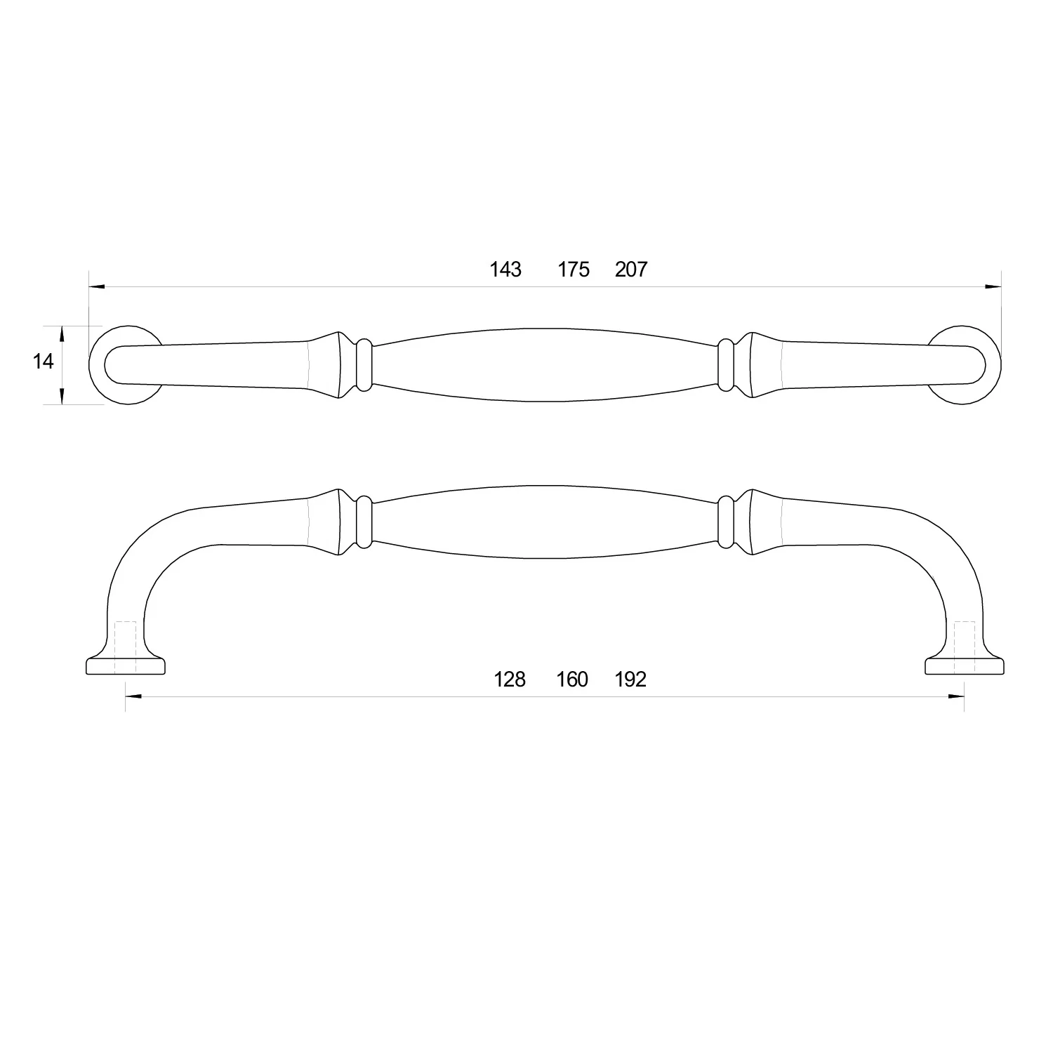 Kethy Dover Handle Brass Polished Nickel - Available In Various Sizes - Image 2
