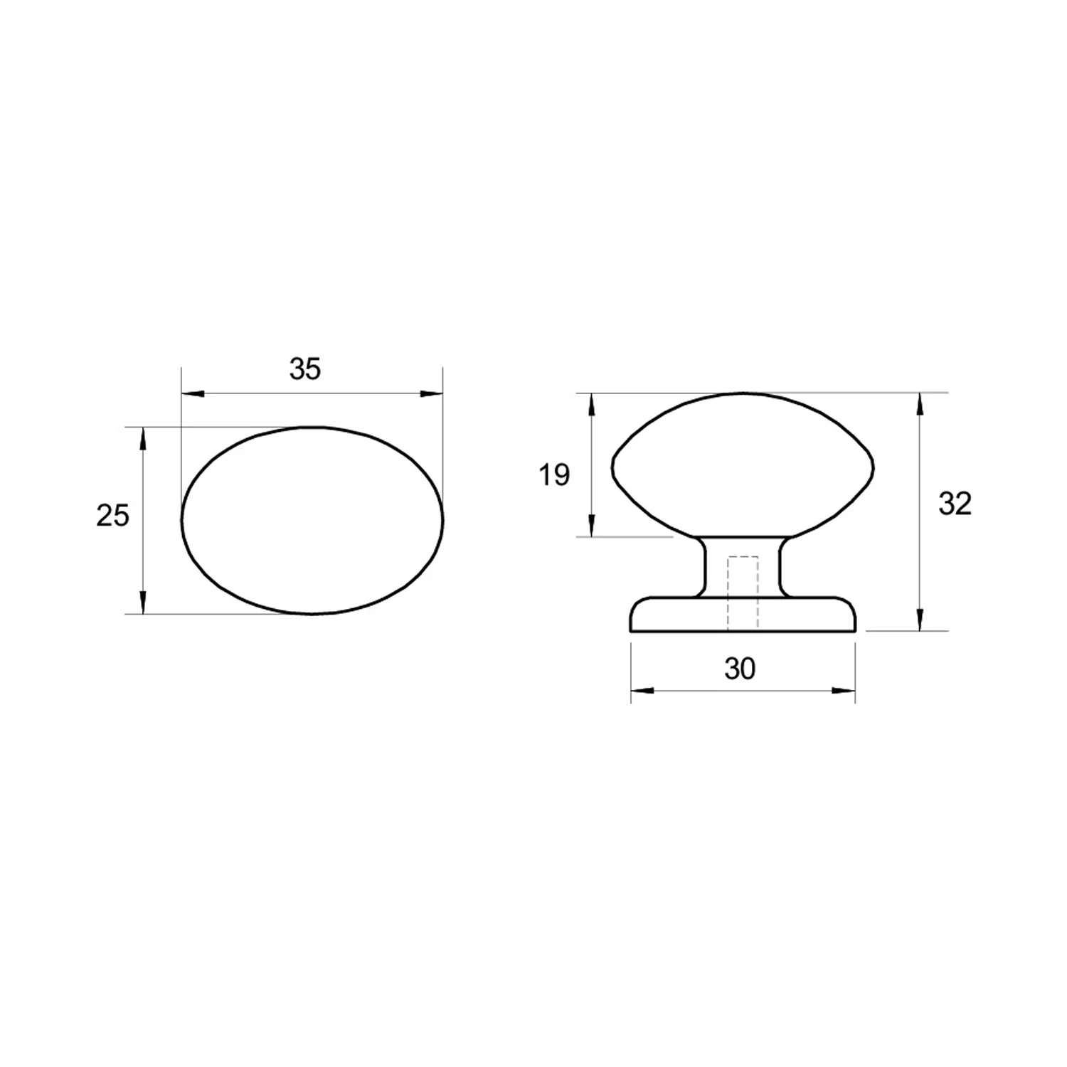 Kethy HT829 Witton Knob 35mm - Available In Various Finishes - Image 2