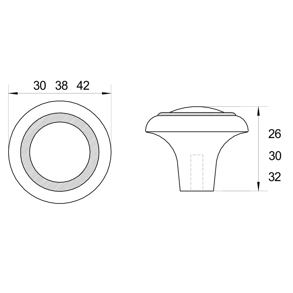 Kethy HT910 Dover Knob Brass Polished Nickel - Available In Various Sizes - Image 2