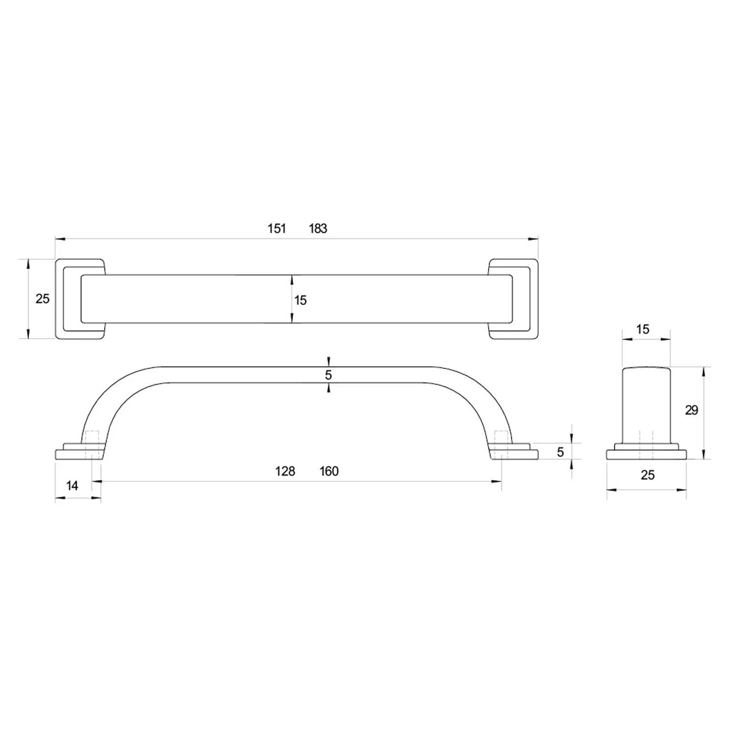 Kethy HT952 Windsor Cabinet Handle - Available In Various Sizes - Image 2