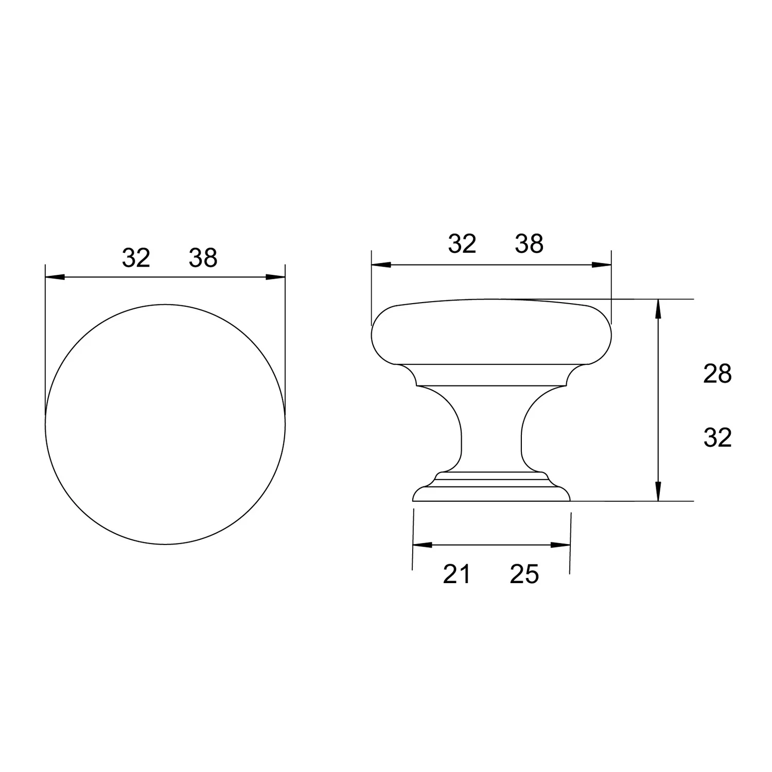 Kethy HT976 Monmouth Knob 38mm - Available In Various Sizes - Image 2