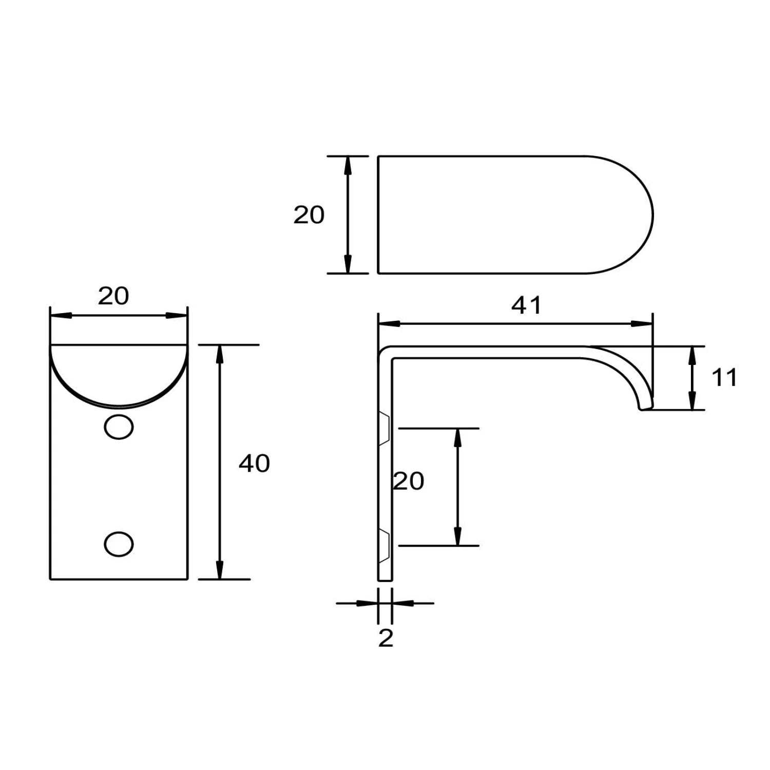 Kethy Narrow Edge Pull Handle DL40020 - Available in Various Finishes - Image 2