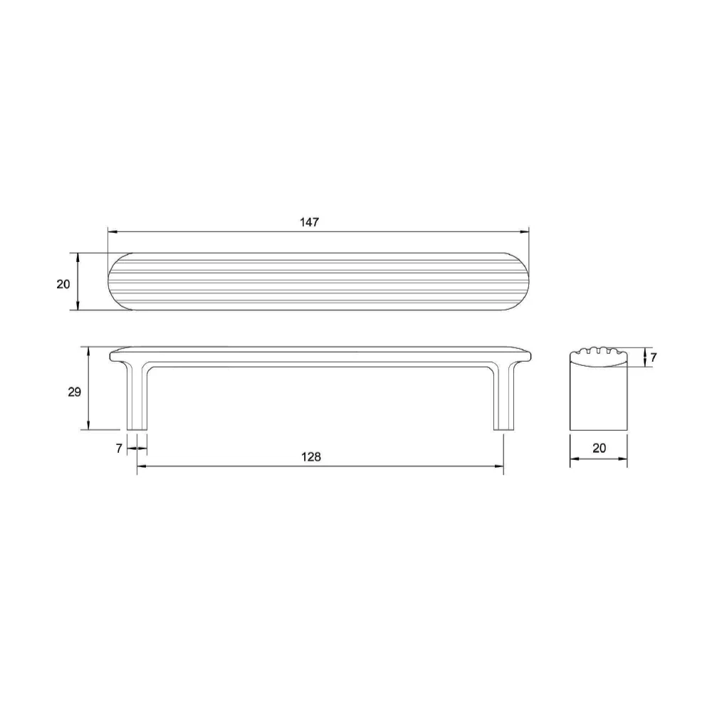 Kethy Reeded Cabinet Pull Handle - Available in Various Finishes - Image 2