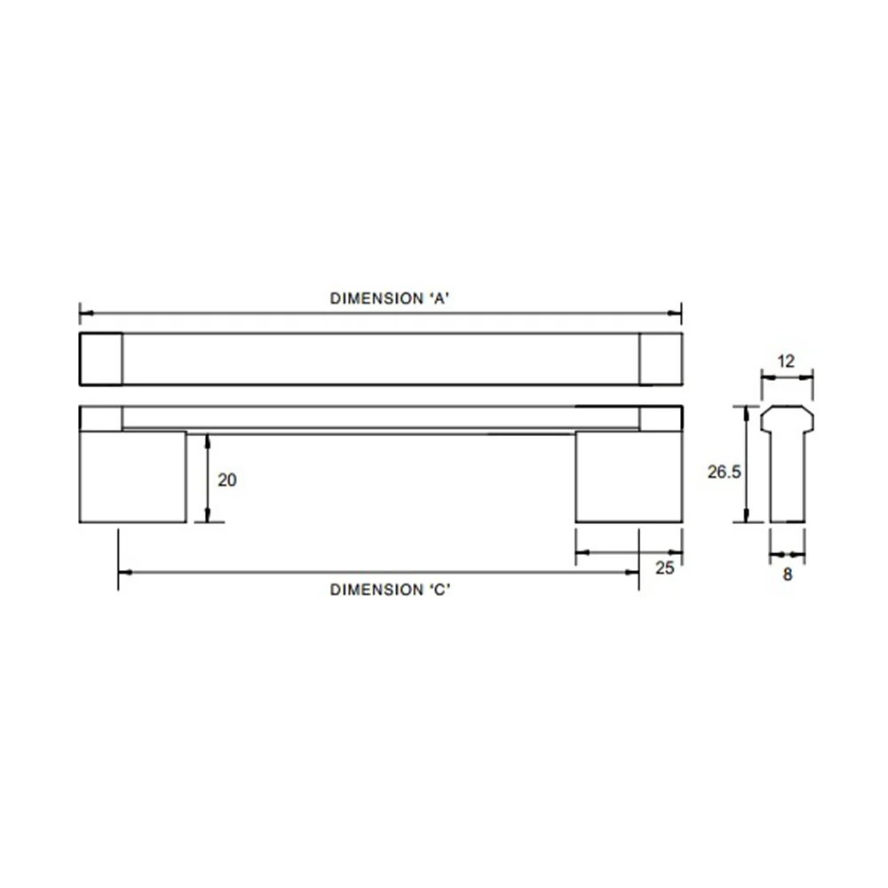Kethy Tasman Cabinet Handle Two Tone - Available in Various Sizes - Image 2