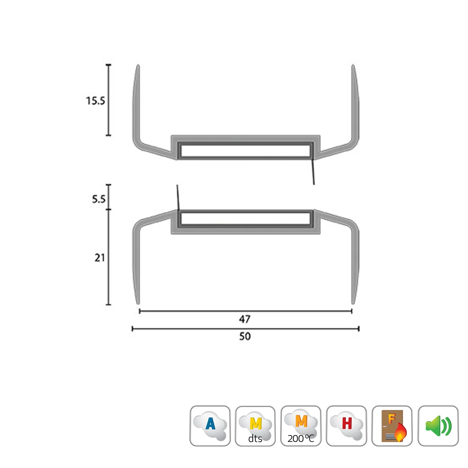 Kilargo Aluminium Meeting Stile Seal for Double Action Fire Door - Available in Various Sizes - Image 2