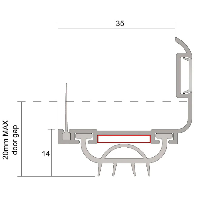 Kilargo FDBU20 Retrofit Intumescent Fire Door Bottom Seals