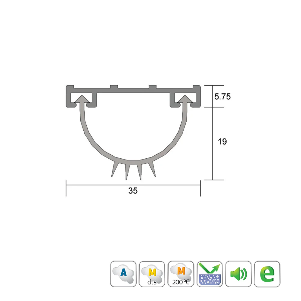 Kilargo IS3021si Finned Door Bottom Seal - Available in Various Sizes - Image 3