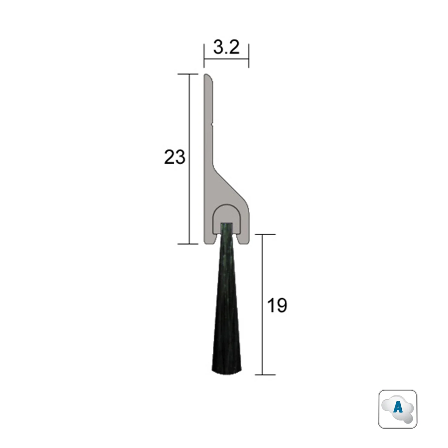 Kilargo IS5115 Brush Seal 19mm in Aluminium Carrier - Available in Various Colour and Sizes - Image 2