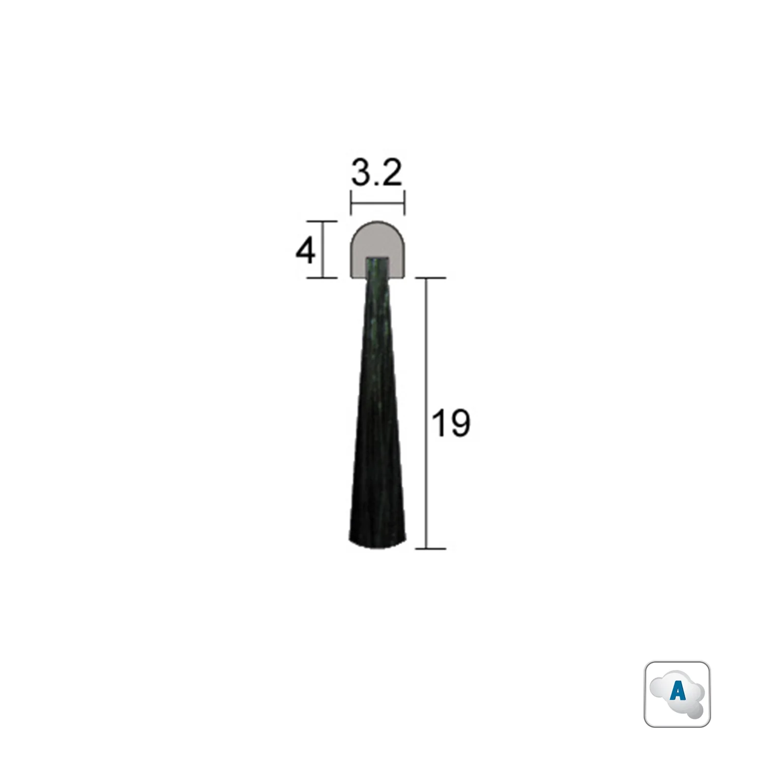 Kilargo IS5115B 19mm Nylon Brush Insert Black - Available in Various Sizes - Image 3