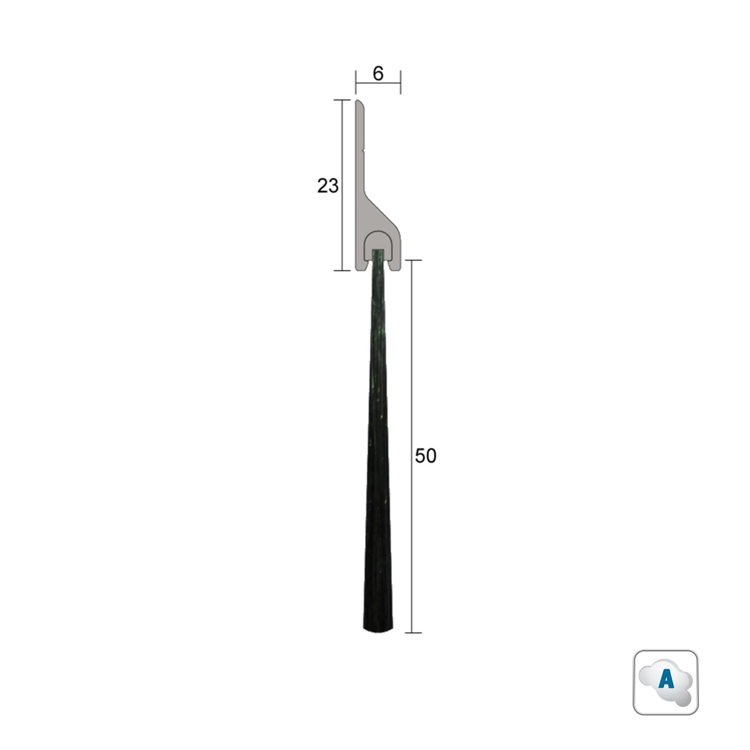 Kilargo IS5130 Brush Door Seal 50mm Brush Aluminium Carrier - Available in Various Colour and Sizes - Image 3
