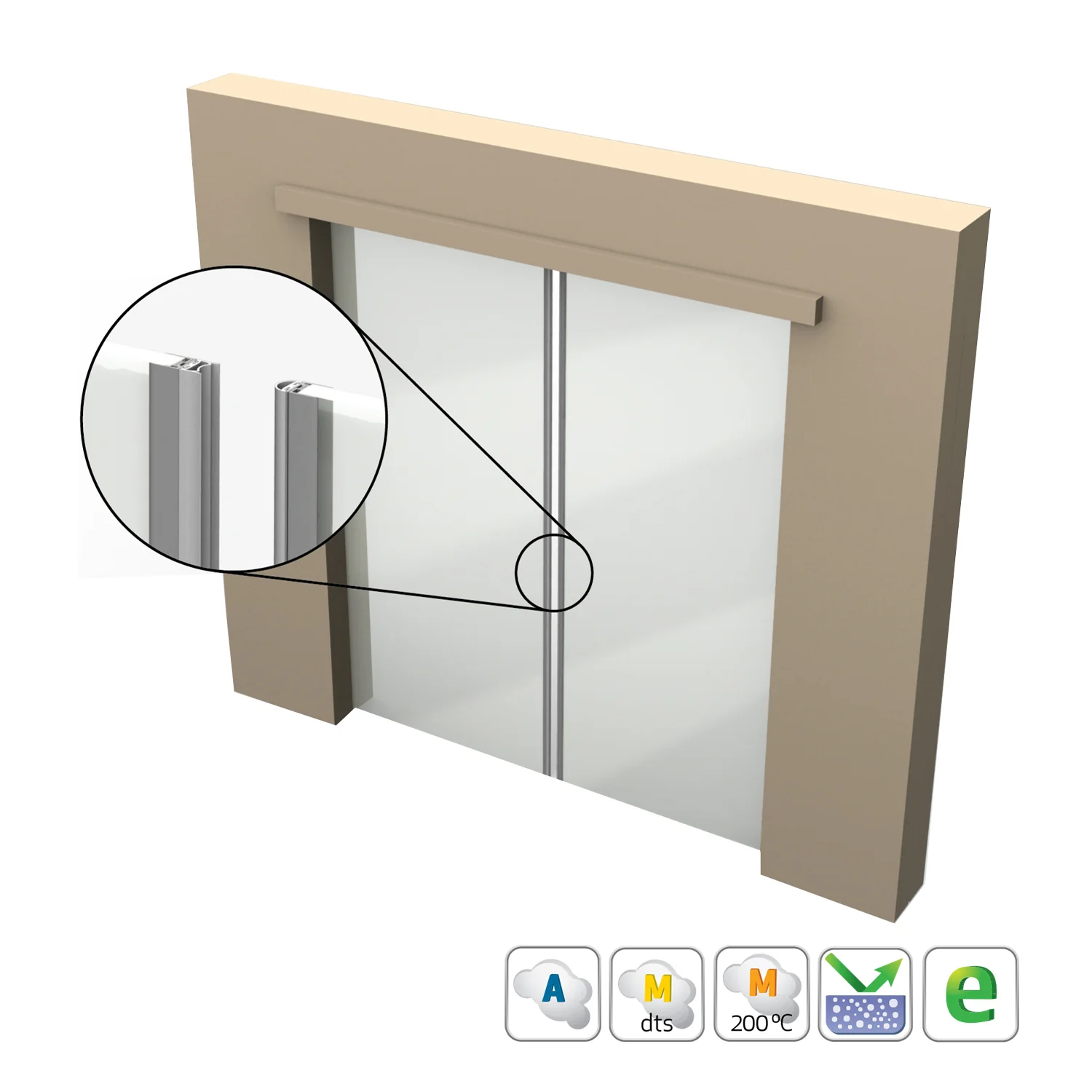 Kilargo IS7300si Adjustable Aluminium Meeting Stile Set for Glass Doors - Available in Various Sizes - Image 2