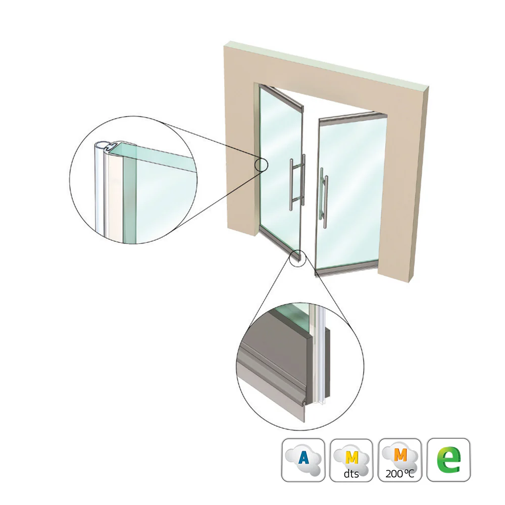 Kilargo IS7340si Astragal Translucent Door Seal For 10mm Glass Doors - Available in Various Sizes - Image 15