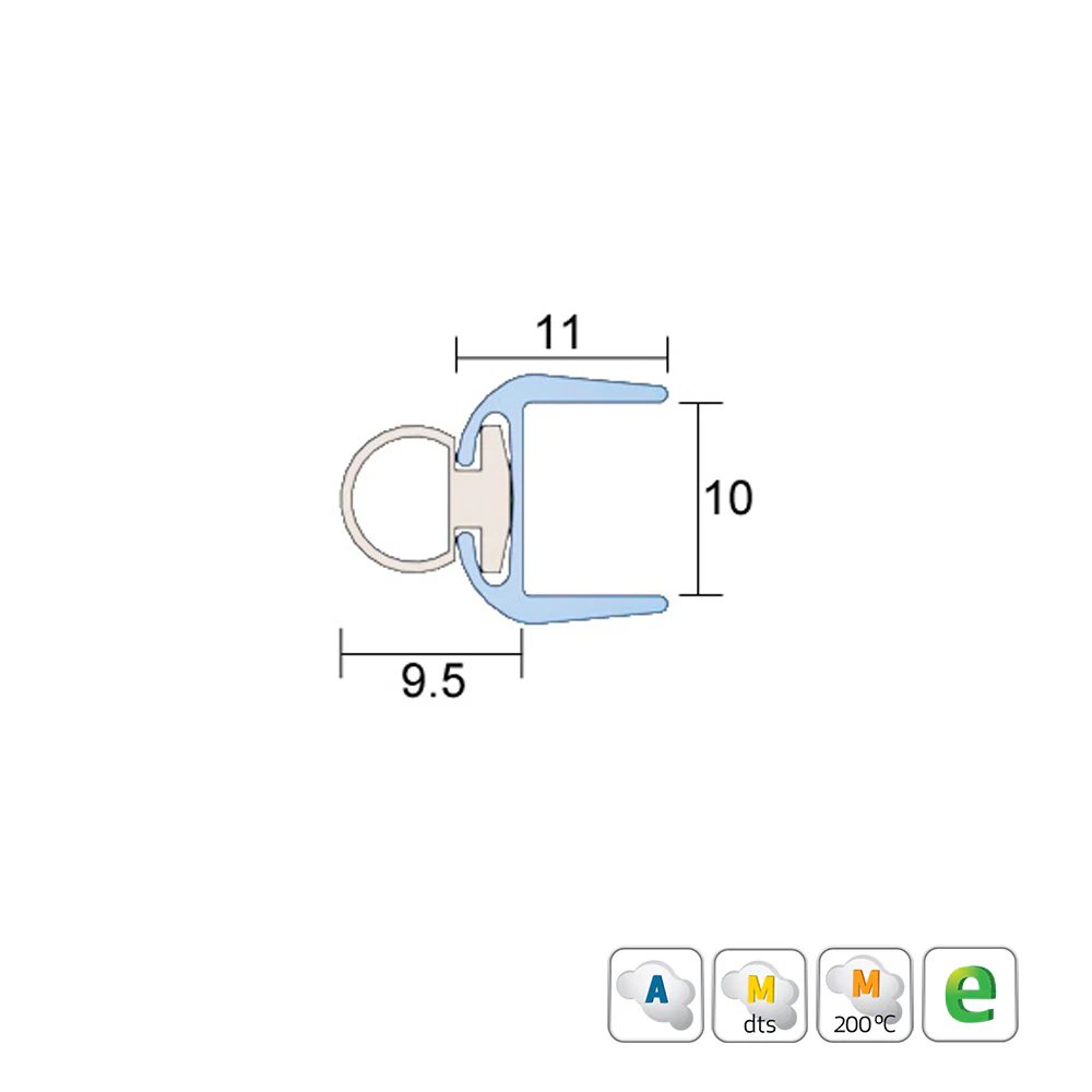 Kilargo IS7340si Astragal Translucent Door Seal For 10mm Glass Doors - Available in Various Sizes - Image 2