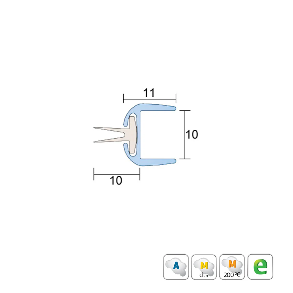 Kilargo IS7345si Astragal Translucent Door Seal For 10mm Glass Doors - Available in Various Sizes - Image 3