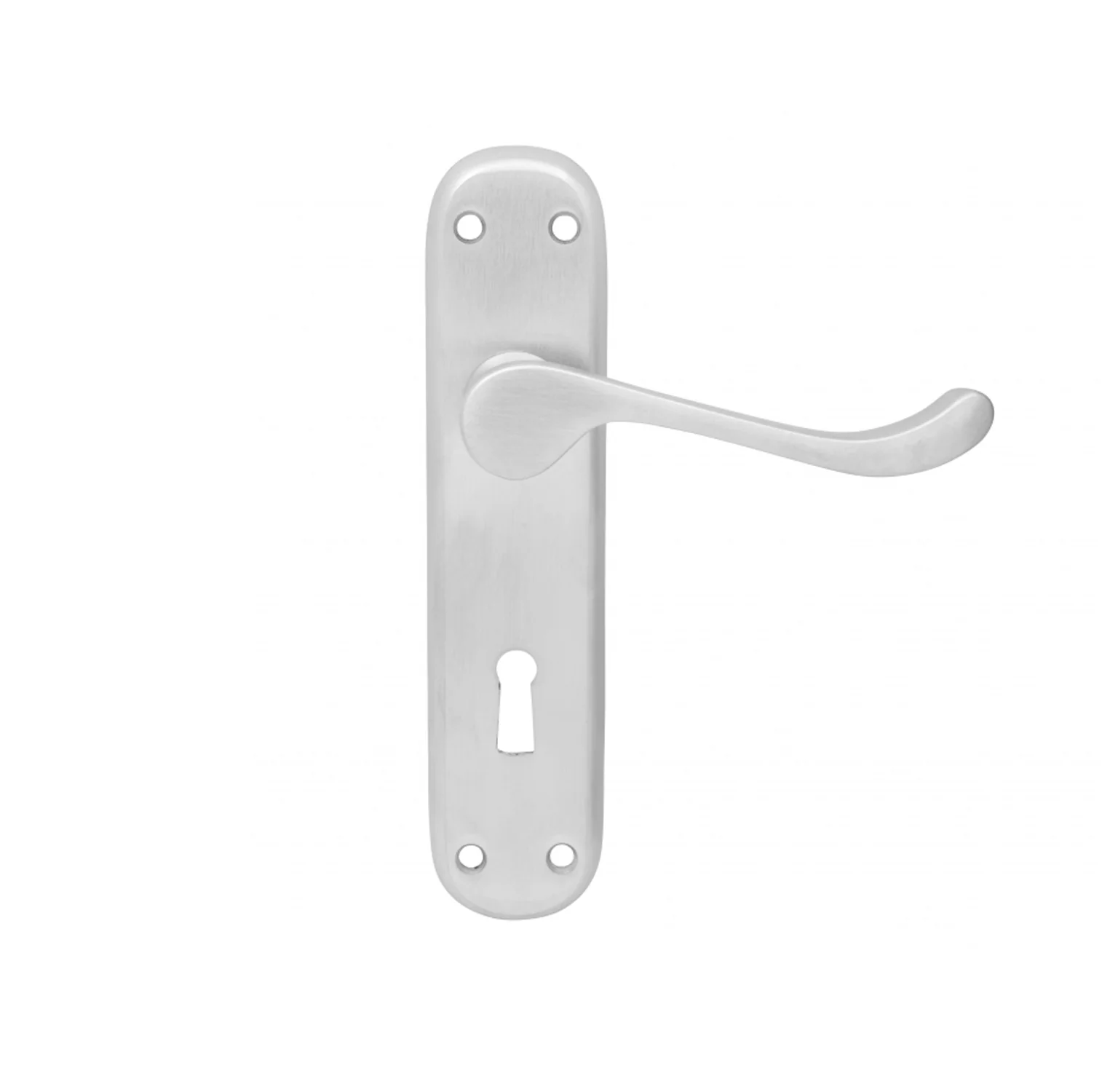 KR Lucas Milena Door Lever Handle on Plate Bitkey - Available in Polished Brass and Satin Chrome - Image 2