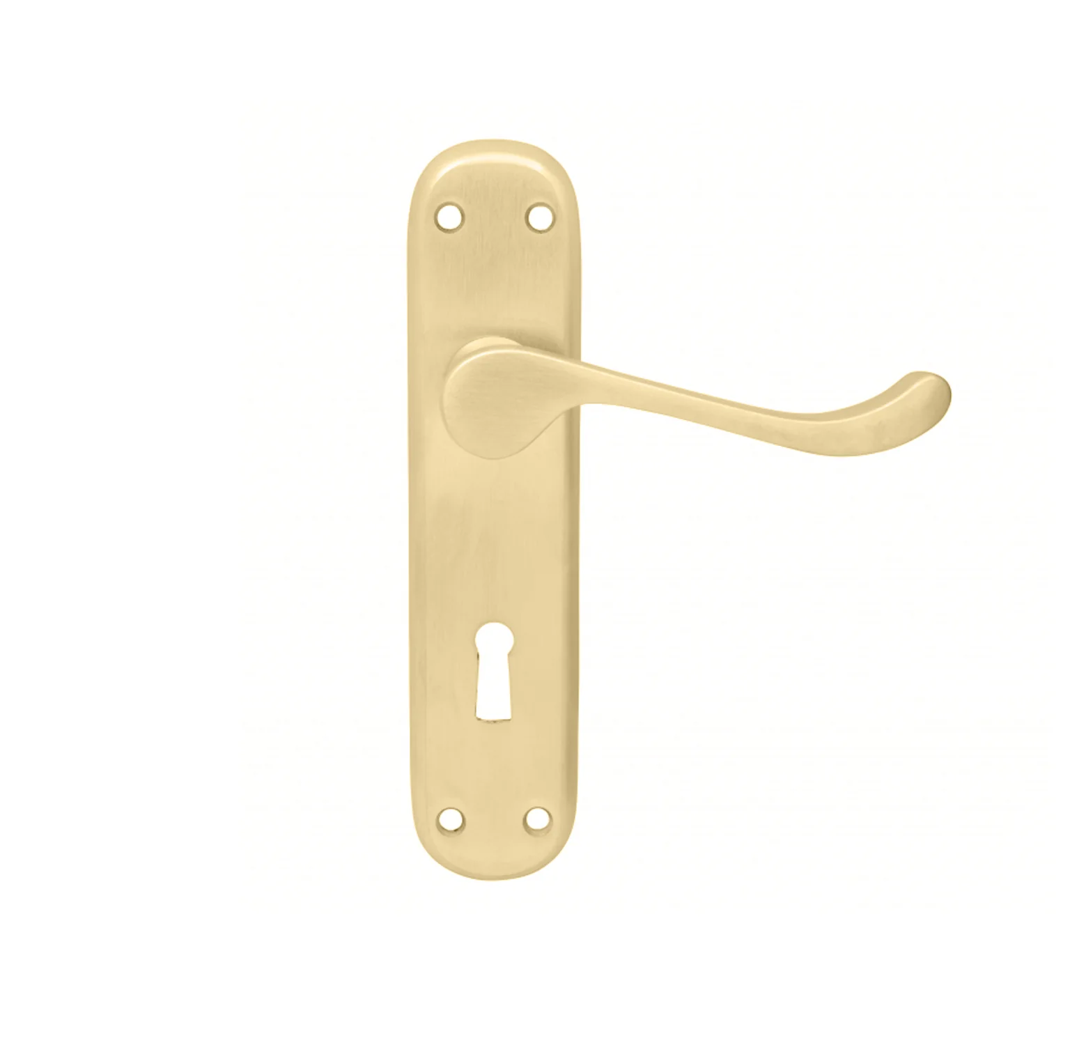 KR Lucas Milena Door Lever Handle on Plate Bitkey - Available in Polished Brass and Satin Chrome - Image 3