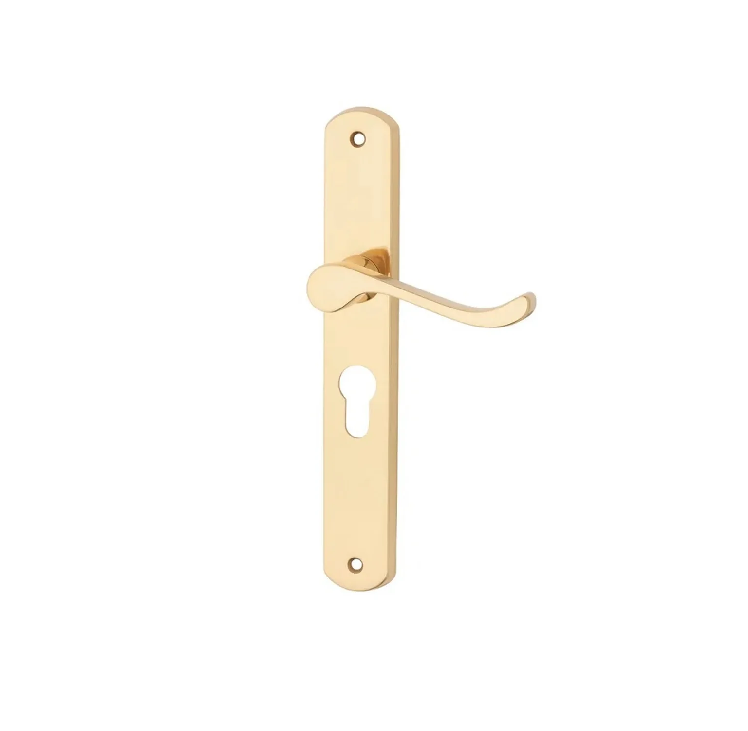 KR Lucas Pavtom Door Lever Handle on Scroll Lever Slim Plate Euro 48mm - Image 2