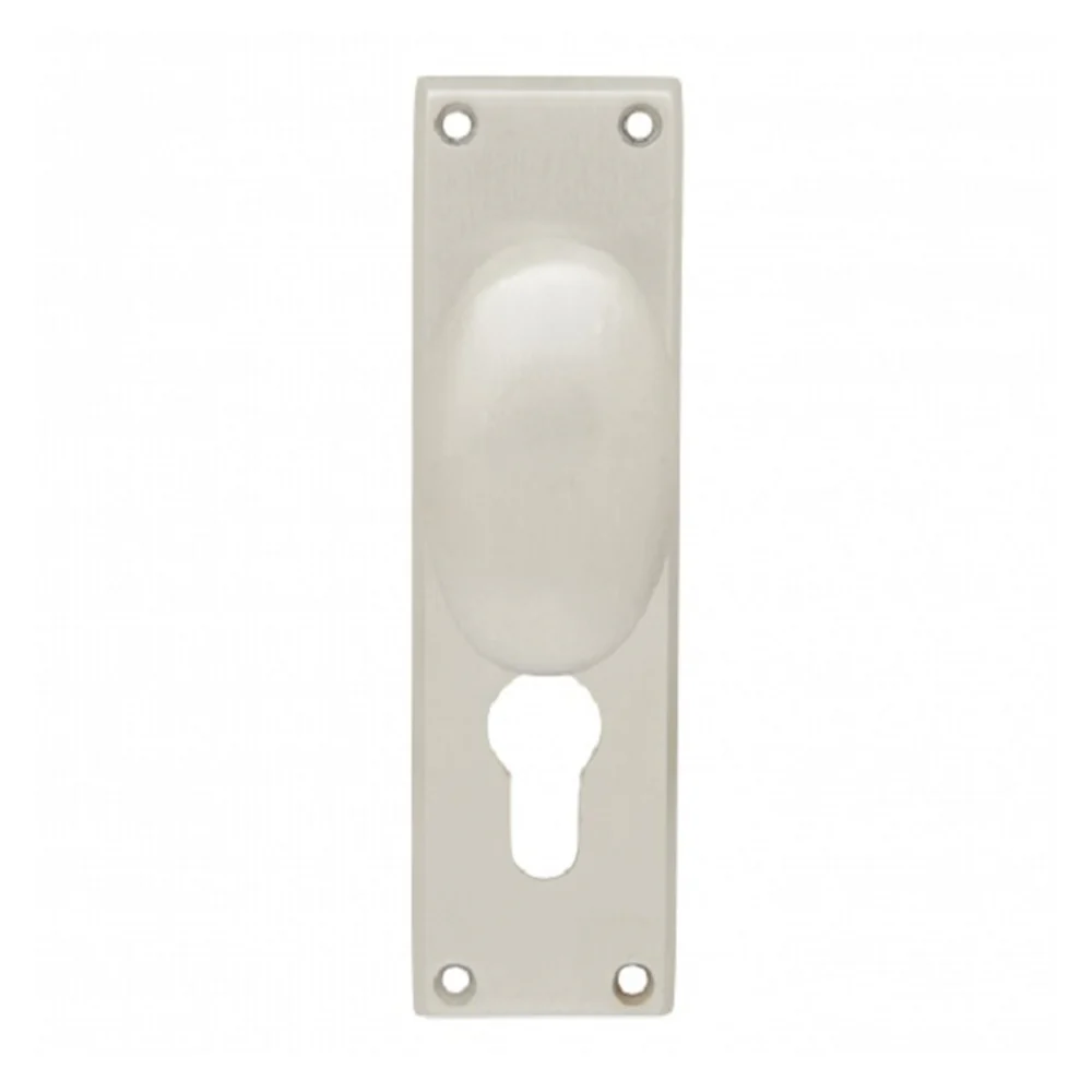 KR Lucas Pavtom Oval Door Knob Rectangular Short Plate Euro Keyhole - Available in Various Finishes - Image 2
