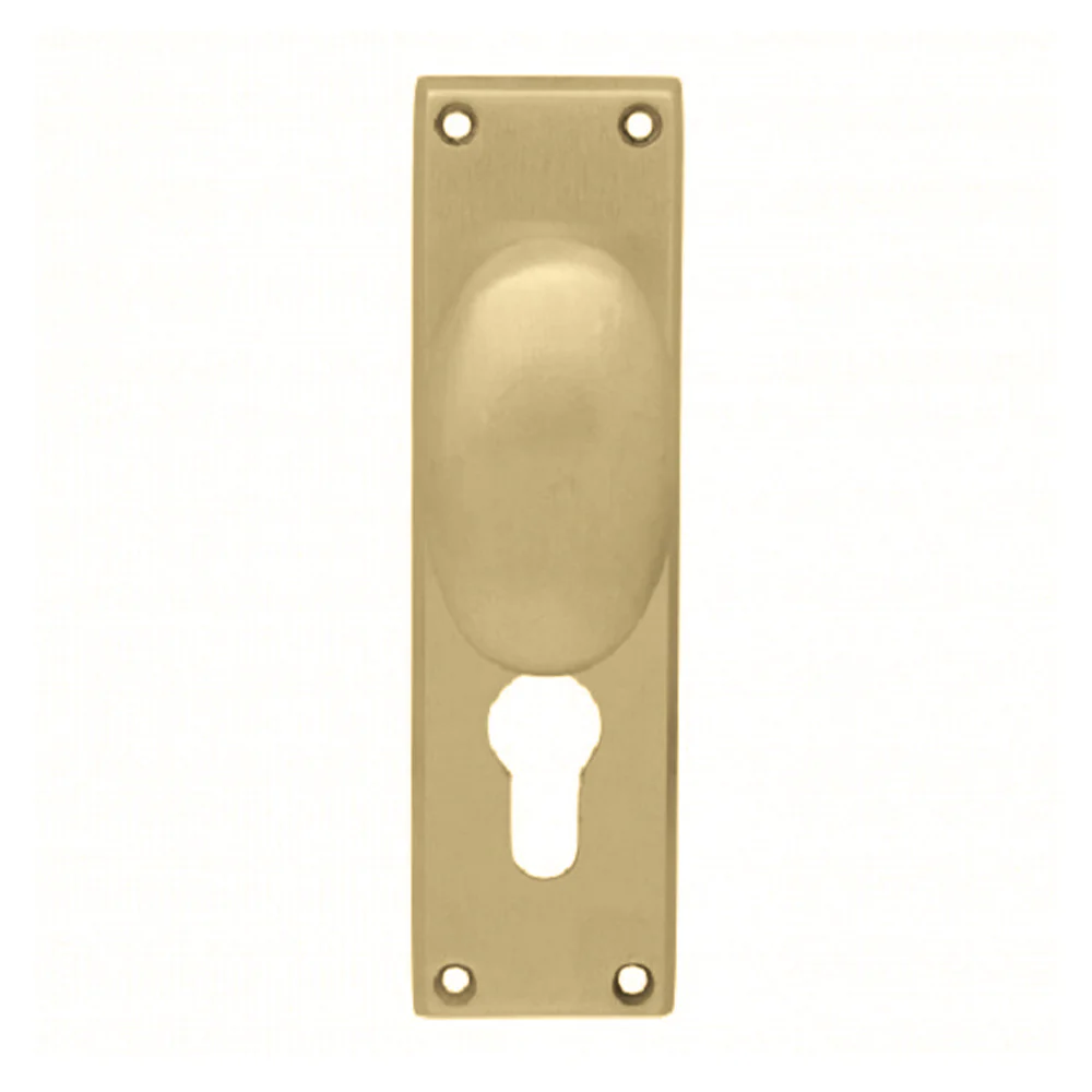 KR Lucas Pavtom Oval Door Knob Rectangular Short Plate Euro Keyhole - Available in Various Finishes - Image 3